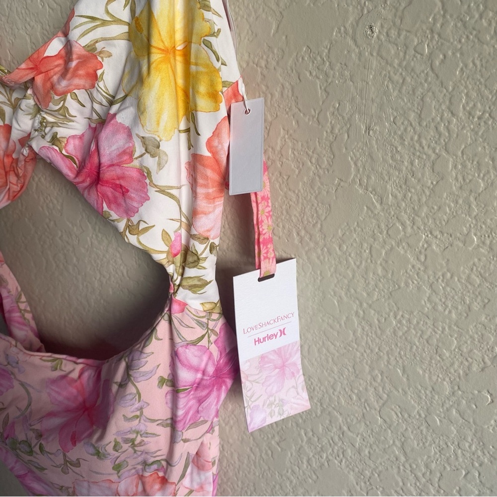 Love Shack Fancy X Hurley Hibiscus Cheeky One Piece Swim Suit Floral Cut… - Picture 15 of 17